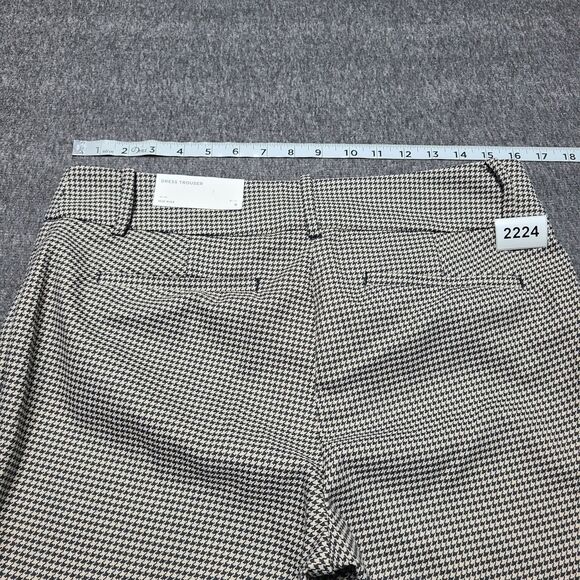 Loft Outlet Dress Trouser Pants Womens 6 Black White Houndstooth Mid Rise Career - Picture 9 of 10